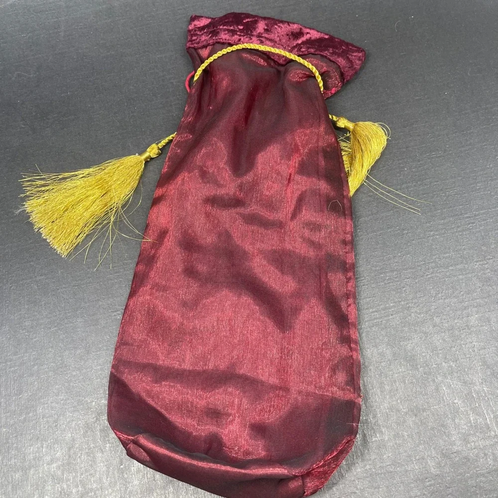 Lot 8 Christmas Wine Bottle Gift Bags Covers Light Up Tree Drawstring Fabric